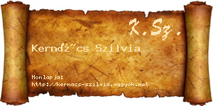 Kernács Szilvia névjegykártya