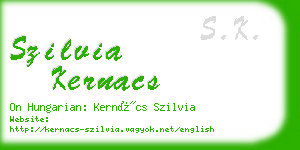 szilvia kernacs business card